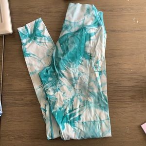 Balance athletica - teal tie dye leggings